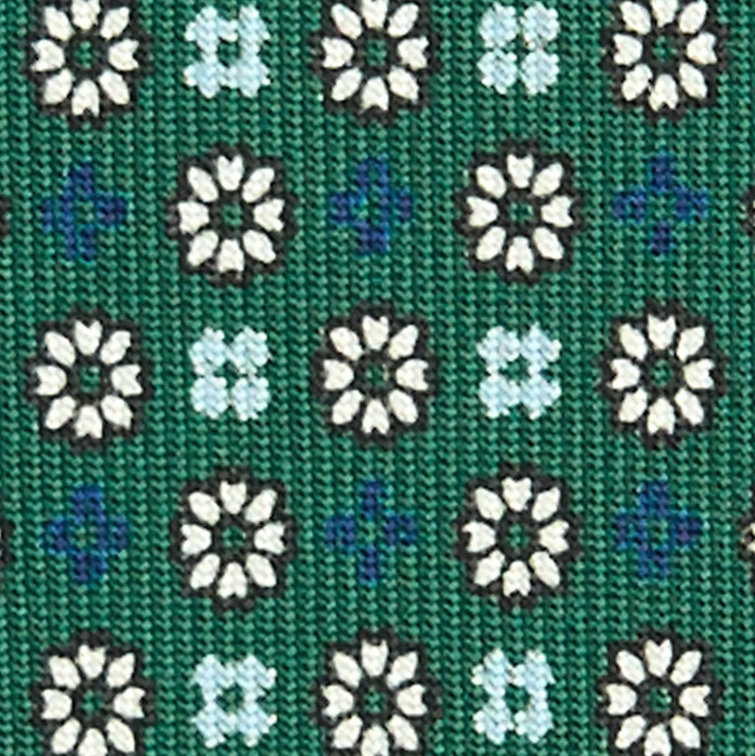 CRAVATTA SARTORIALE CLASSICA IN SETA VERDE OLIVA Microfantasia fiore