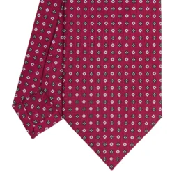 CRAVATTA SARTORIALE CLASSICA IN SETA FUCSIA Microfantasia fiore