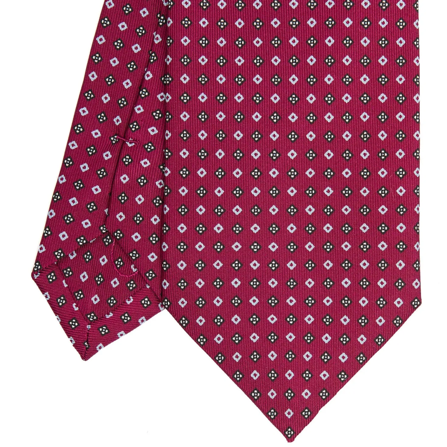 CRAVATTA SARTORIALE CLASSICA IN SETA FUCSIA Microfantasia fiore