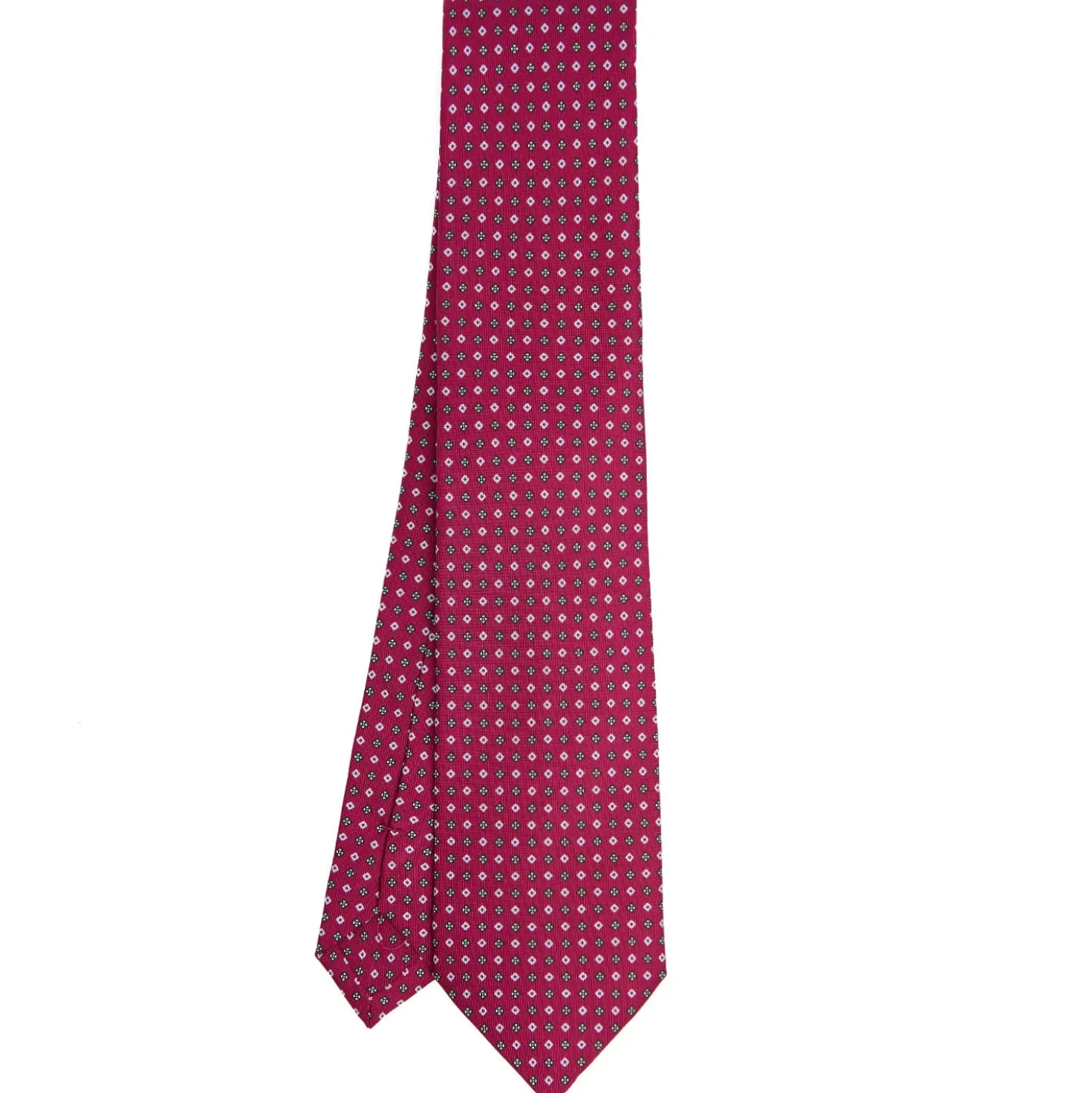 CRAVATTA SARTORIALE CLASSICA IN SETA FUCSIA Microfantasia fiore