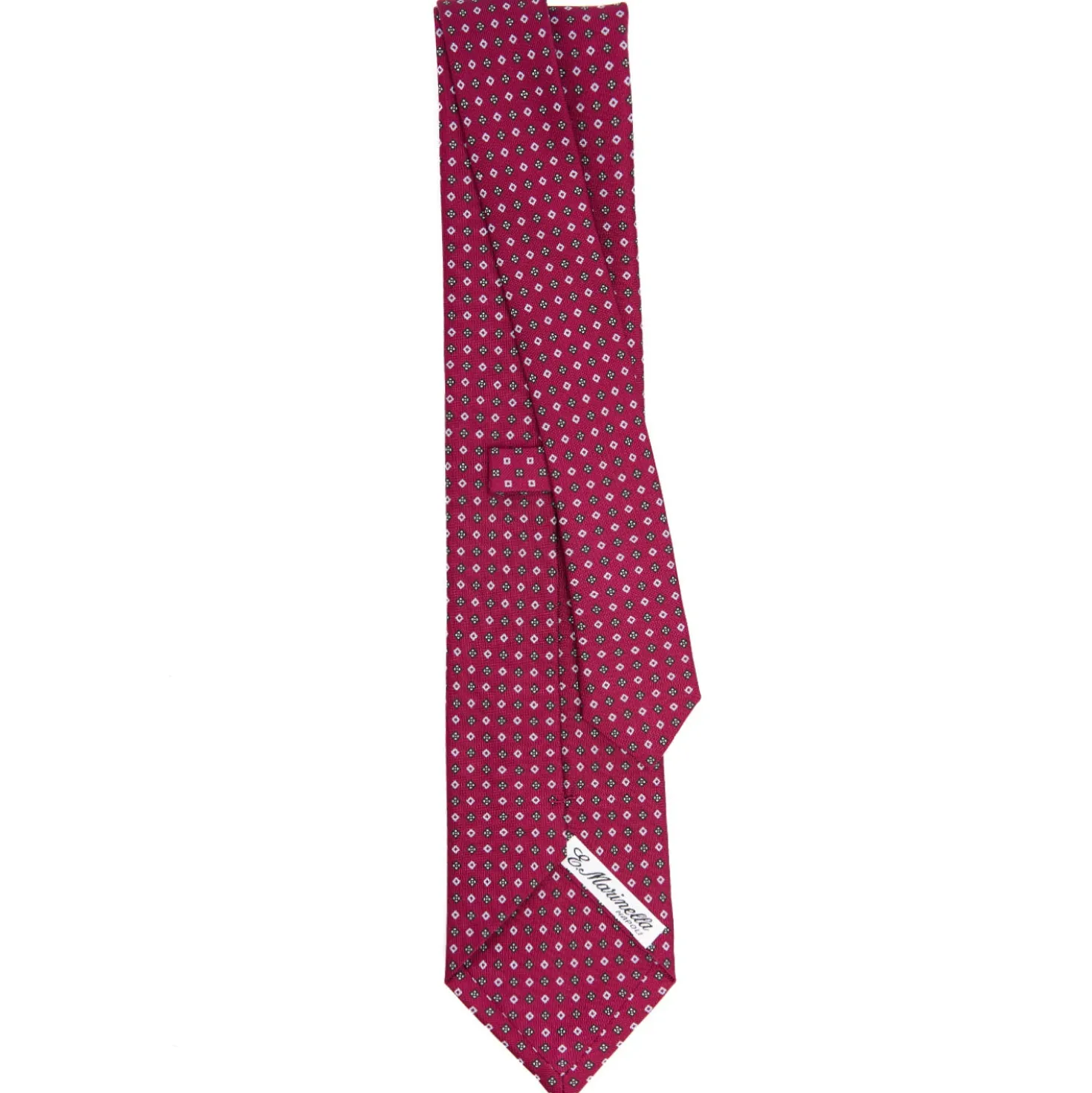 CRAVATTA SARTORIALE CLASSICA IN SETA FUCSIA Microfantasia fiore