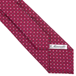 CRAVATTA SARTORIALE CLASSICA IN SETA FUCSIA Microfantasia fiore