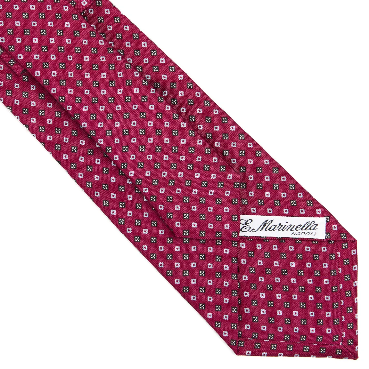 CRAVATTA SARTORIALE CLASSICA IN SETA FUCSIA Microfantasia fiore