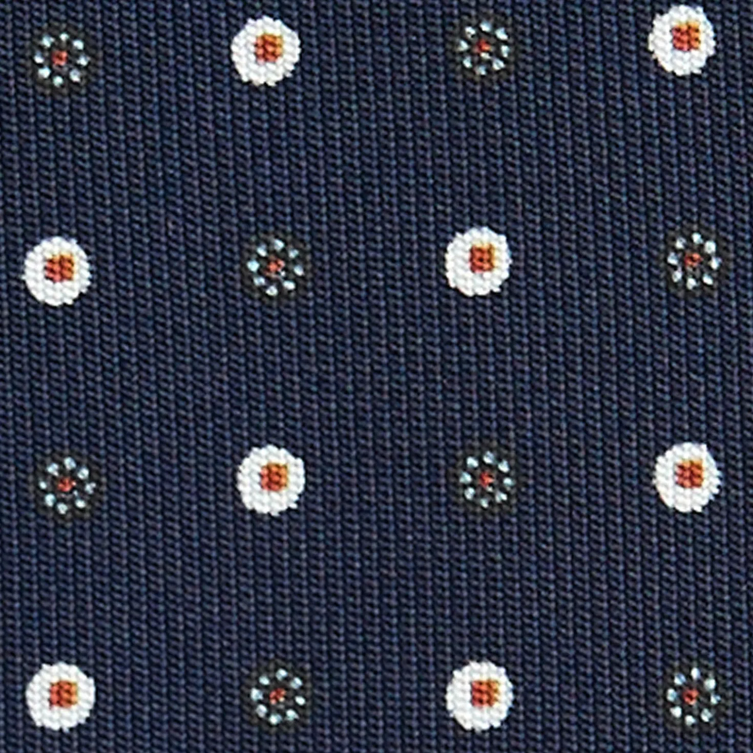 CRAVATTA SARTORIALE CLASSICA IN SETA BLU SCURO Microfantasia fiore