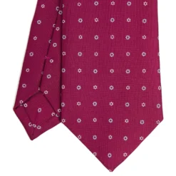 CRAVATTA SARTORIALE CLASSICA IN SETA FUCSIA Microfantasia fiore