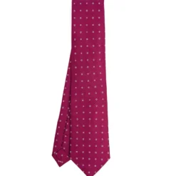 CRAVATTA SARTORIALE CLASSICA IN SETA FUCSIA Microfantasia fiore