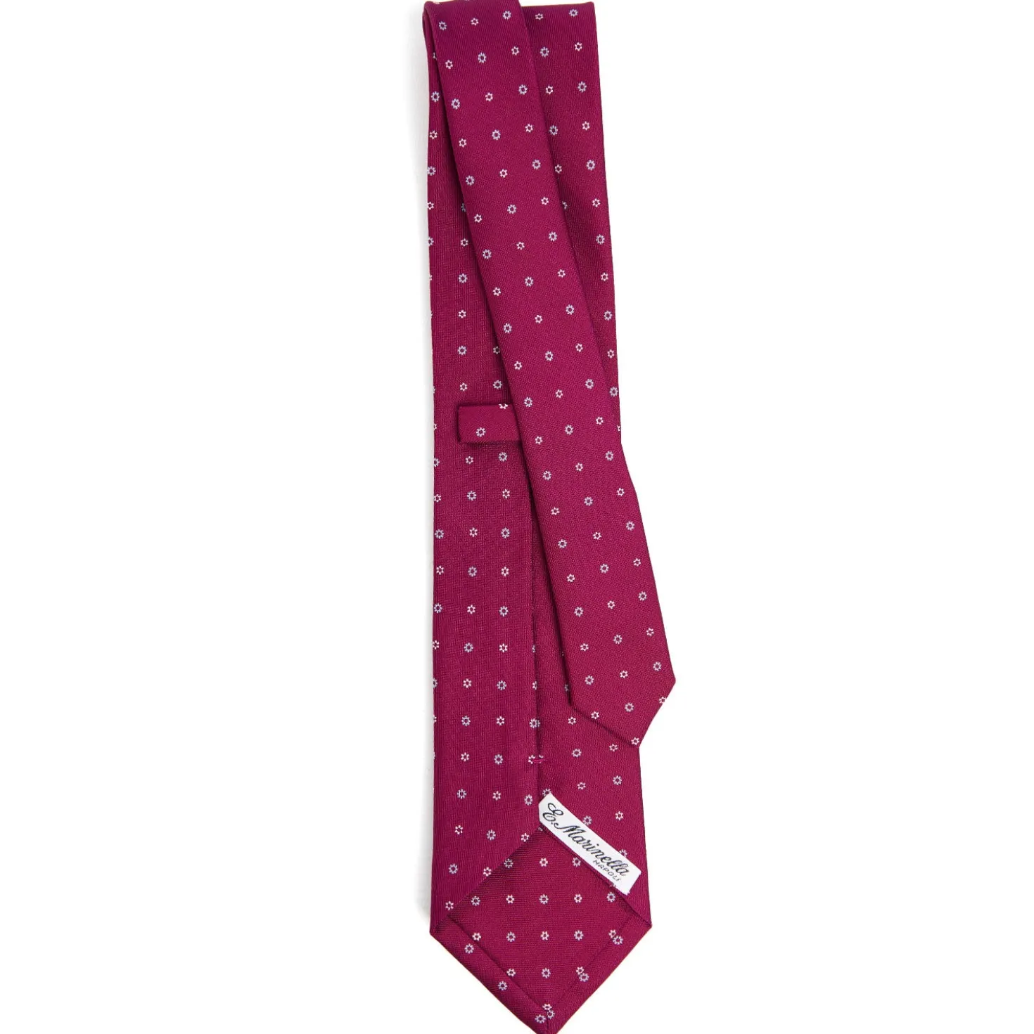 CRAVATTA SARTORIALE CLASSICA IN SETA FUCSIA Microfantasia fiore