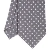 CRAVATTA SARTORIALE CLASSICA IN SETA GRIGIO SCURO Microfantasia fiore