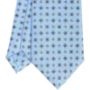 CRAVATTA SARTORIALE CLASSICA IN SETA AZZURRA Microfantasia fiore