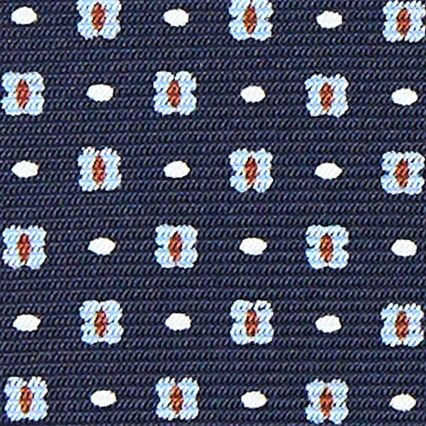 CRAVATTA SARTORIALE CLASSICA IN SETA BLU SCURO Microfantasia fiore