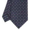 CRAVATTA SARTORIALE CLASSICA IN SETA BLU SCURO Microfantasia fiore