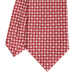 CRAVATTA SARTORIALE CLASSICA IN SETA BORDEAUX Microfantasia fiore