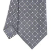 CRAVATTA SARTORIALE CLASSICA IN SETA GRIGIO SCURO Microfantasia fiore