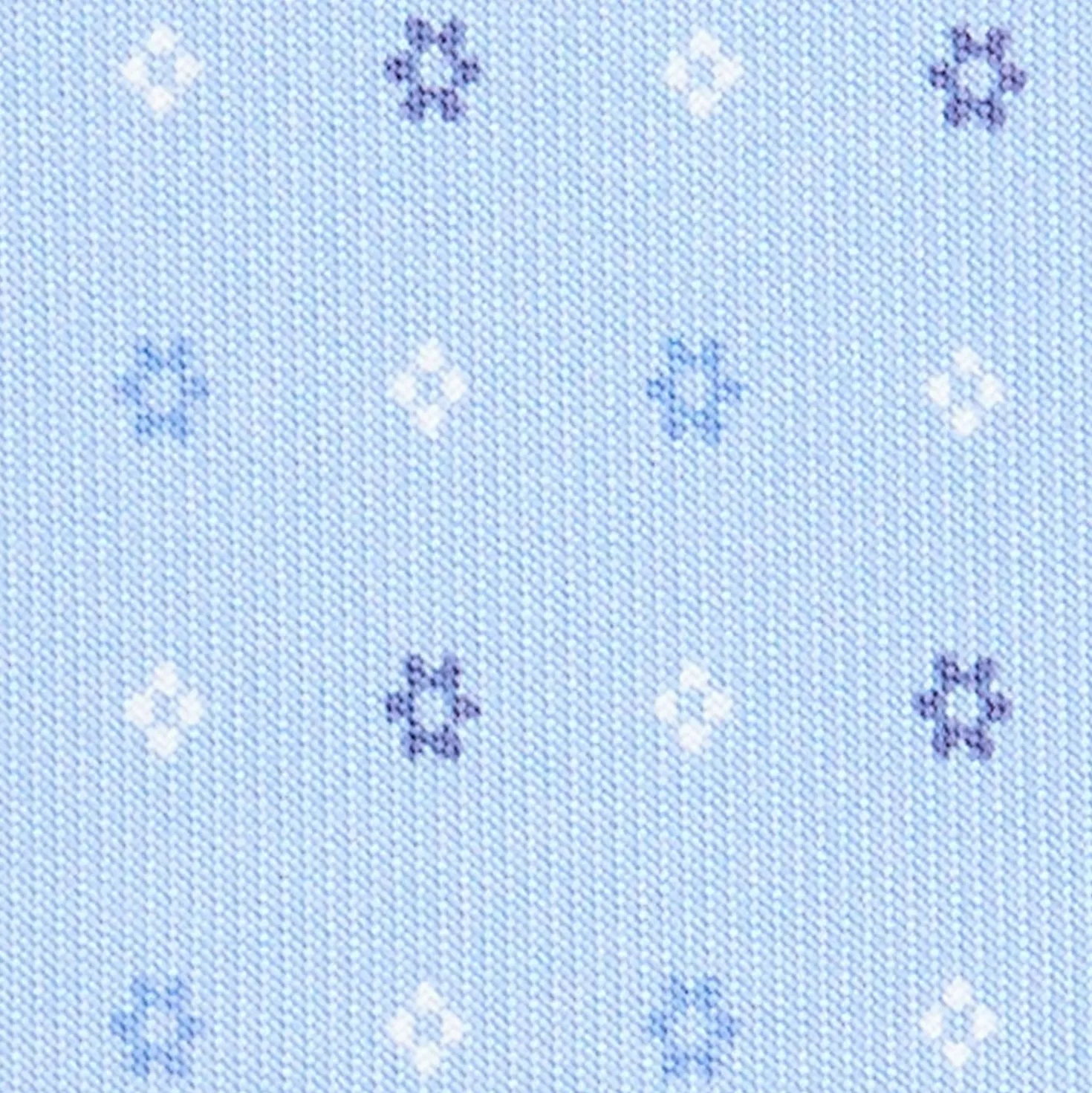 CRAVATTA SARTORIALE CLASSICA IN SETA AZZURRA Microfantasia fiore