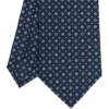 CRAVATTA SARTORIALE CLASSICA IN SETA BLU SCURO Microfantasia fiore