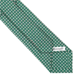 CRAVATTA SARTORIALE CLASSICA IN SETA VERDE SCURO Microfantasia fiore