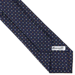 CRAVATTA SARTORIALE CLASSICA IN SETA BLU SCURO Microfantasia fiore