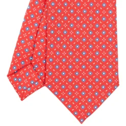 CRAVATTA SARTORIALE CLASSICA IN SETA ROSSA Microfantasia fiore