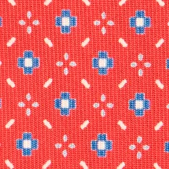 CRAVATTA SARTORIALE CLASSICA IN SETA ROSSA Microfantasia fiore