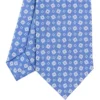 CRAVATTA SARTORIALE CLASSICA IN SETA AZZURRO POLVERE Microfantasia fiore