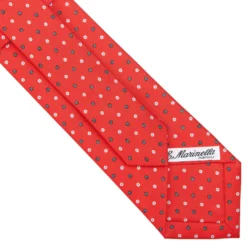 CRAVATTA SARTORIALE CLASSICA IN SETA ROSSA Microfantasia fiore
