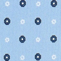 CRAVATTA SARTORIALE CLASSICA IN SETA AZZURRO Microfantasia fiore