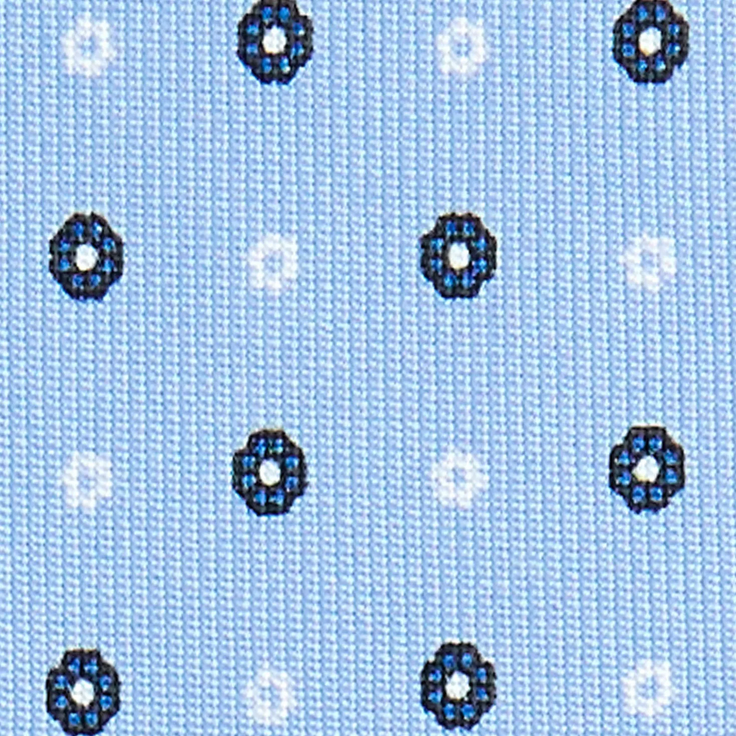 CRAVATTA SARTORIALE CLASSICA IN SETA AZZURRO Microfantasia fiore