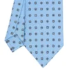 CRAVATTA SARTORIALE CLASSICA IN SETA AZZURRA Microfantasia fiore