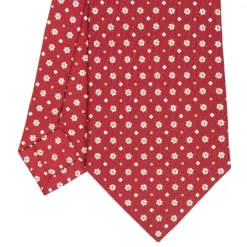 CRAVATTA SARTORIALE CLASSICA IN SETA BORDEAUX Microfantasia fiore