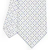 CRAVATTA SARTORIALE CLASSICA IN SETA BIANCA Microfantasia fiore