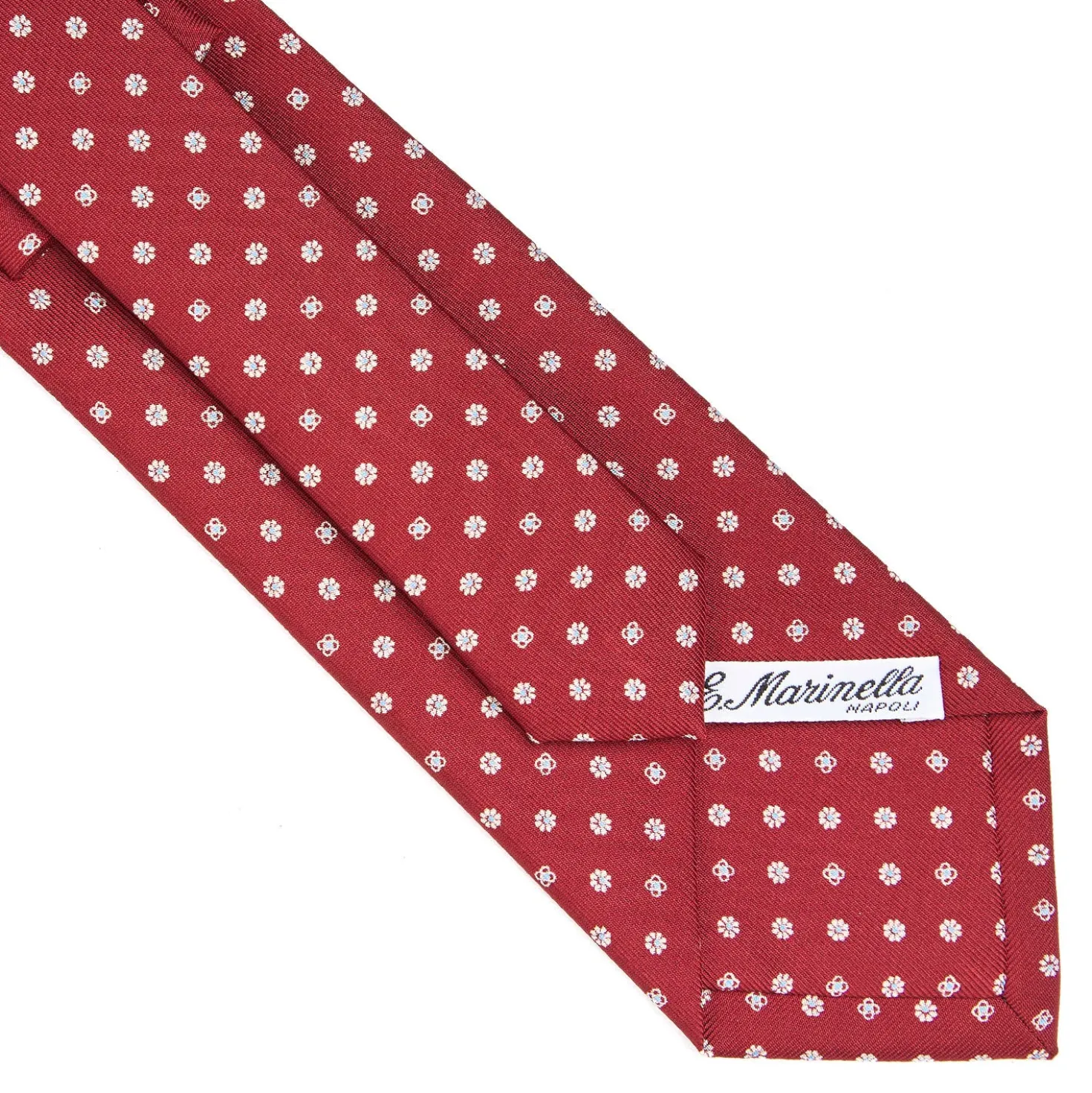CRAVATTA SARTORIALE CLASSICA IN SETA BORDEAUX Microfantasia fiore