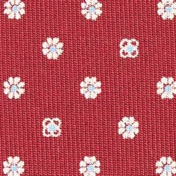 CRAVATTA SARTORIALE CLASSICA IN SETA BORDEAUX Microfantasia fiore