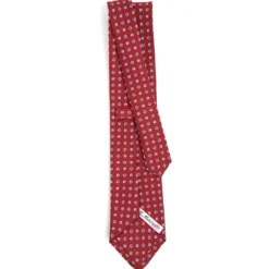 CRAVATTA SARTORIALE CLASSICA IN SETA BORDEAUX Microfantasia fiore