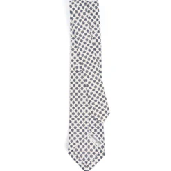 CRAVATTA SARTORIALE CLASSICA IN SETA BIANCA Microfantasia fiore