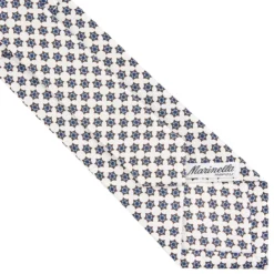 CRAVATTA SARTORIALE CLASSICA IN SETA BIANCA Microfantasia fiore