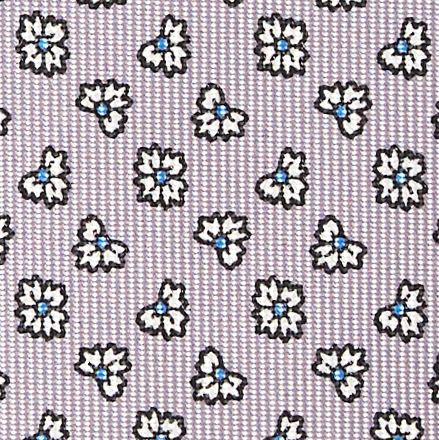 CRAVATTA SARTORIALE CLASSICA IN SETA GRIGIO CHIARO Microfantasia fiore