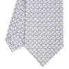 CRAVATTA SARTORIALE CLASSICA IN SETA BIANCO Microfantasia fiore