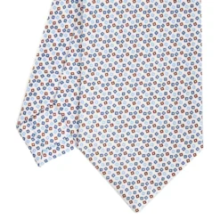 CRAVATTA SARTORIALE CLASSICA IN SETA BIANCO Microfantasia fiore
