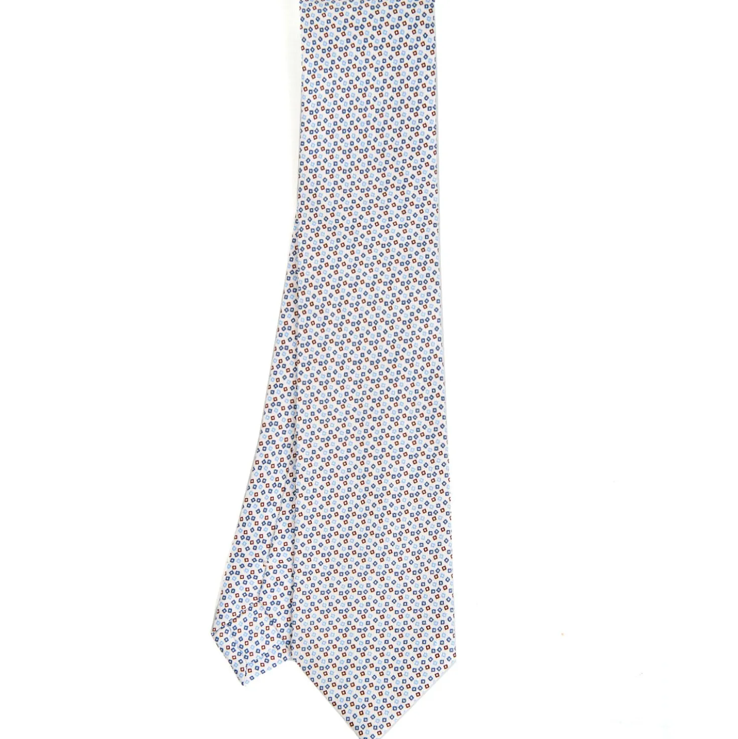 CRAVATTA SARTORIALE CLASSICA IN SETA BIANCO Microfantasia fiore