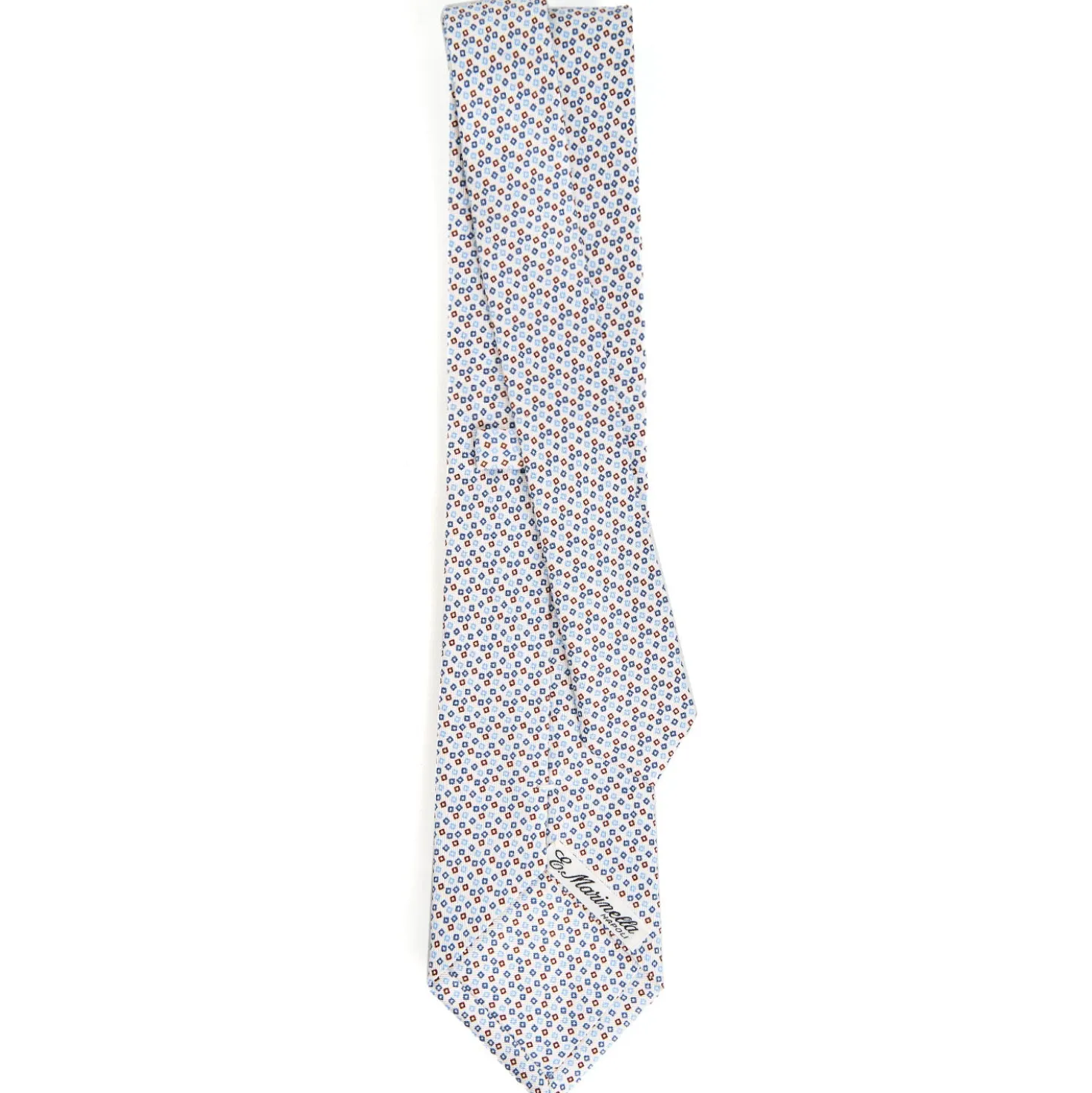 CRAVATTA SARTORIALE CLASSICA IN SETA BIANCO Microfantasia fiore