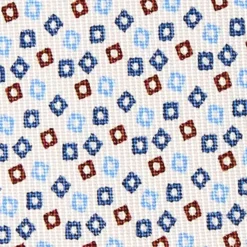 CRAVATTA SARTORIALE CLASSICA IN SETA BIANCO Microfantasia fiore