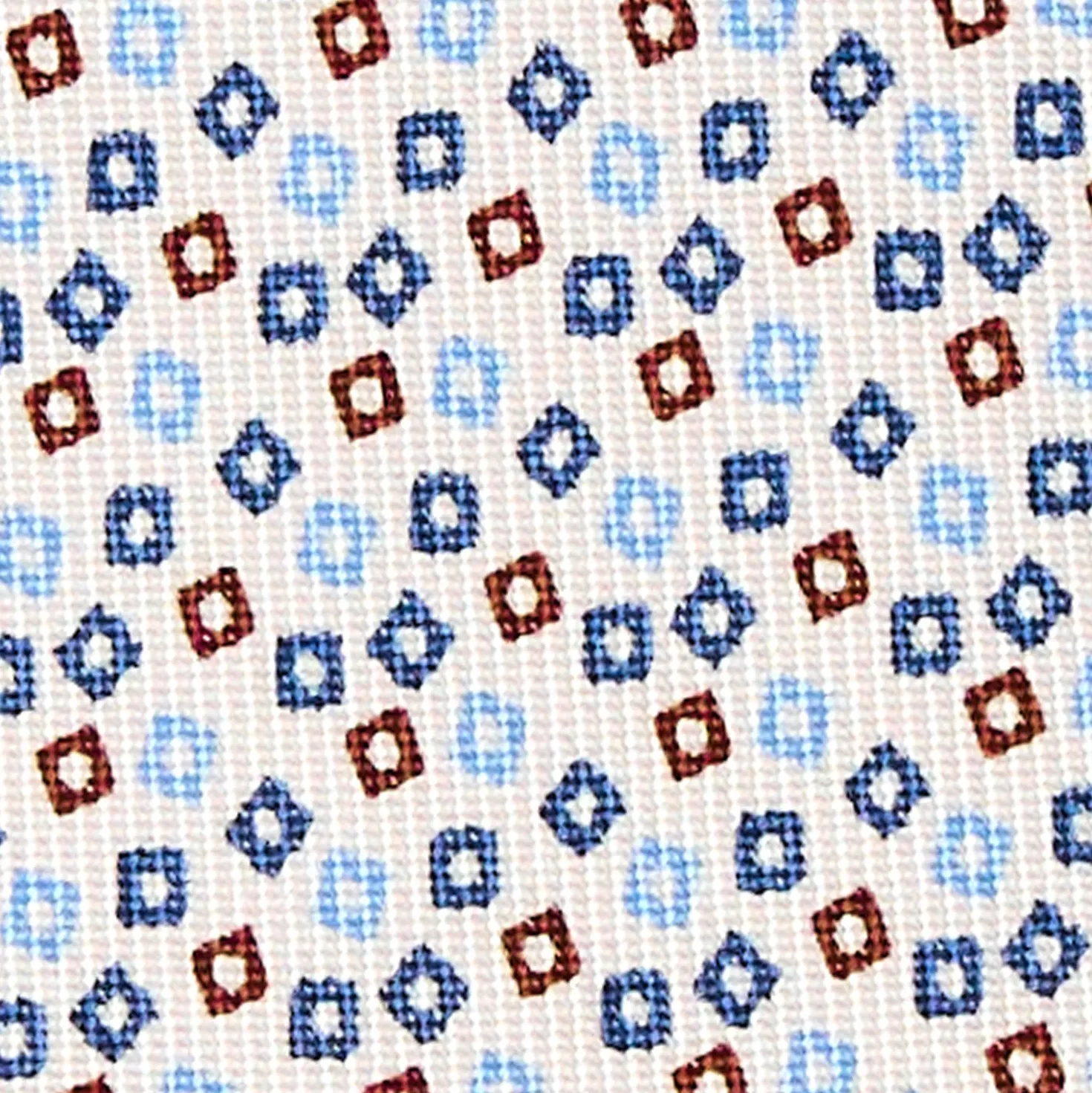 CRAVATTA SARTORIALE CLASSICA IN SETA BIANCO Microfantasia fiore