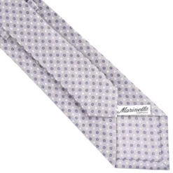 CRAVATTA SARTORIALE CLASSICA IN SETA GRIGIO CHIARO Microfantasia fiore