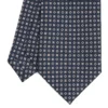 CRAVATTA SARTORIALE CLASSICA IN SETA BLU SCURO Microfantasia fiore