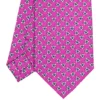 CRAVATTA SARTORIALE CLASSICA IN SETA FUCSIA Microfantasia fiore