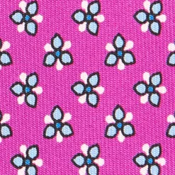 CRAVATTA SARTORIALE CLASSICA IN SETA FUCSIA Microfantasia fiore