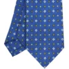 CRAVATTA SARTORIALE CLASSICA IN SETA BLU Microfantasia fiore