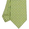CRAVATTA SARTORIALE CLASSICA IN SETA VERDE CHIARO Microfantasia fiore