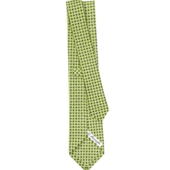 CRAVATTA SARTORIALE CLASSICA IN SETA VERDE CHIARO Microfantasia fiore