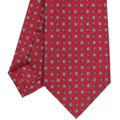 CRAVATTA SARTORIALE CLASSICA IN SETA BORDEAUX Microfantasia fiore